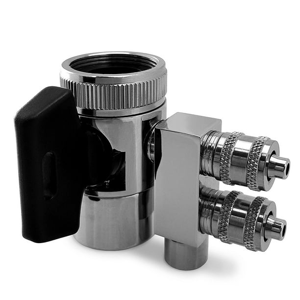 PureSec 2019 Two Way Diverter Valve 1//2 inch Female Thread Kitchen Sink Water Faucet Tap for Countertop water Filter Two Way 3//8 OD Tubing Outlet